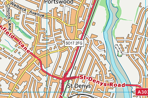 SO17 2FG map - OS VectorMap District (Ordnance Survey)