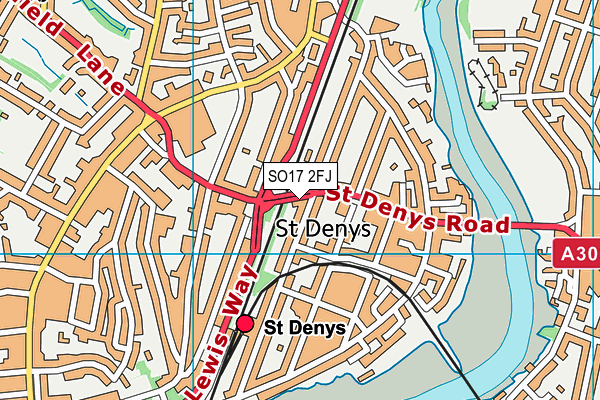 SO17 2FJ map - OS VectorMap District (Ordnance Survey)