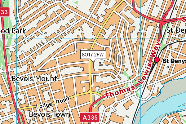 SO17 2FW map - OS VectorMap District (Ordnance Survey)