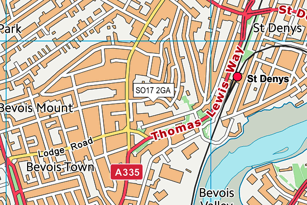 SO17 2GA map - OS VectorMap District (Ordnance Survey)