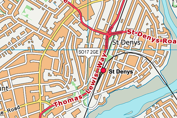 SO17 2GE map - OS VectorMap District (Ordnance Survey)