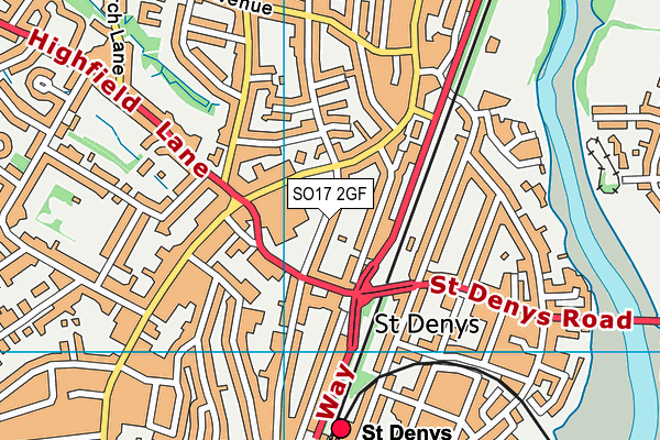 SO17 2GF map - OS VectorMap District (Ordnance Survey)