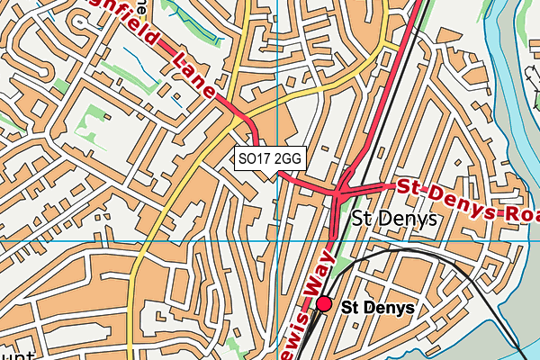 SO17 2GG map - OS VectorMap District (Ordnance Survey)