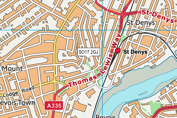 SO17 2GJ map - OS VectorMap District (Ordnance Survey)