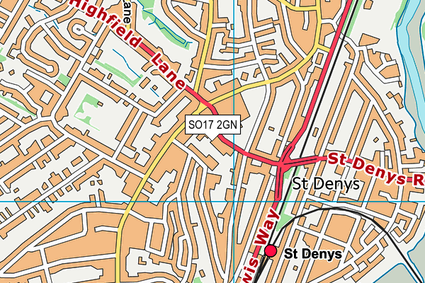 SO17 2GN map - OS VectorMap District (Ordnance Survey)