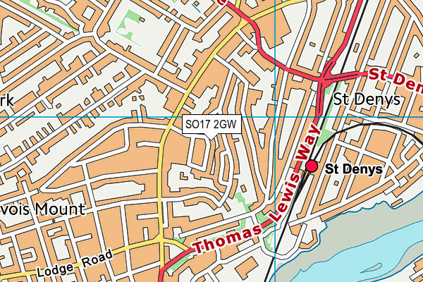 SO17 2GW map - OS VectorMap District (Ordnance Survey)