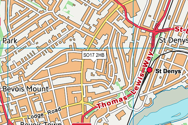 SO17 2HB map - OS VectorMap District (Ordnance Survey)