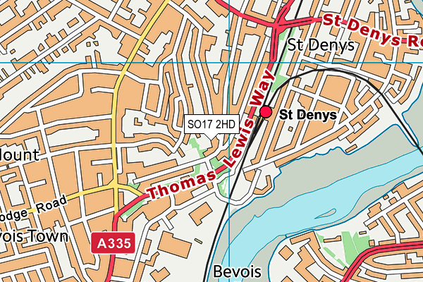 SO17 2HD map - OS VectorMap District (Ordnance Survey)