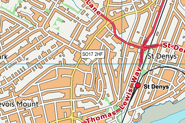 SO17 2HF map - OS VectorMap District (Ordnance Survey)