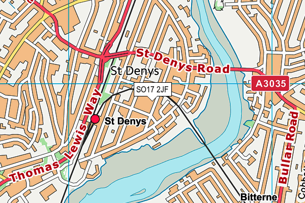 SO17 2JF map - OS VectorMap District (Ordnance Survey)