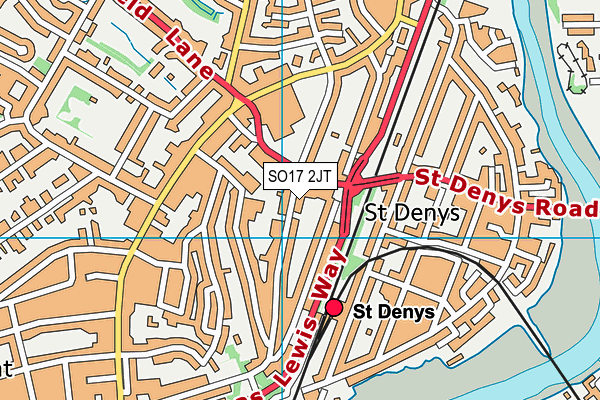 SO17 2JT map - OS VectorMap District (Ordnance Survey)