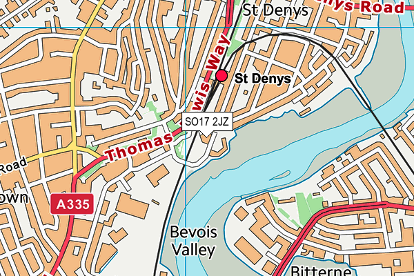 SO17 2JZ map - OS VectorMap District (Ordnance Survey)