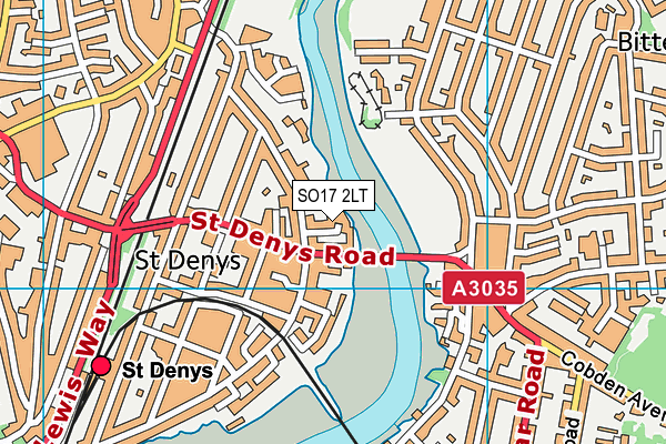 SO17 2LT map - OS VectorMap District (Ordnance Survey)