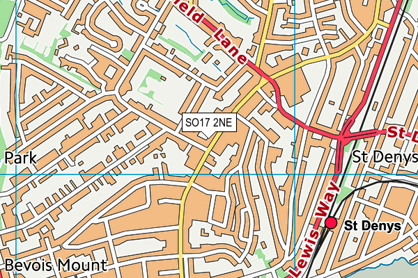 SO17 2NE map - OS VectorMap District (Ordnance Survey)