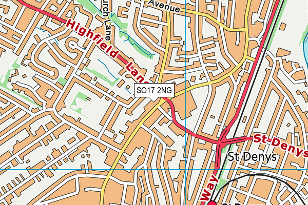 SO17 2NG map - OS VectorMap District (Ordnance Survey)