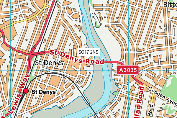 SO17 2NS map - OS VectorMap District (Ordnance Survey)