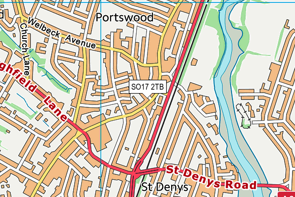 SO17 2TB map - OS VectorMap District (Ordnance Survey)