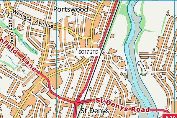 SO17 2TD map - OS VectorMap District (Ordnance Survey)