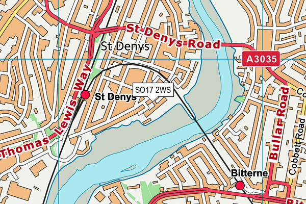 SO17 2WS map - OS VectorMap District (Ordnance Survey)