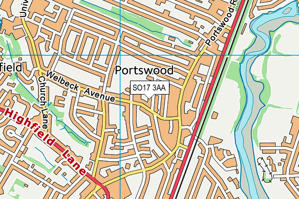 Portswood Primary School map (SO17 3AA) - OS VectorMap District (Ordnance Survey)