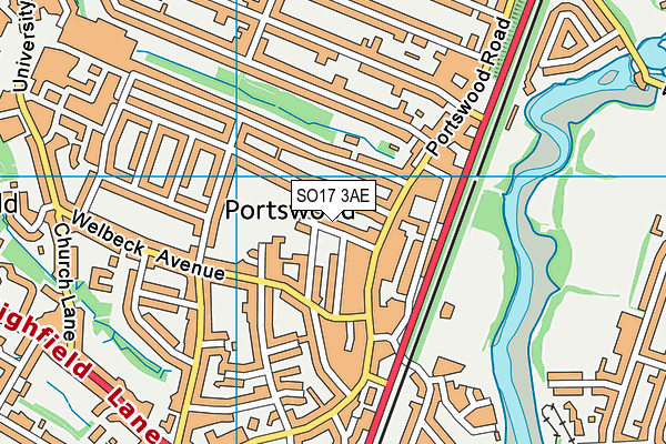 SO17 3AE map - OS VectorMap District (Ordnance Survey)