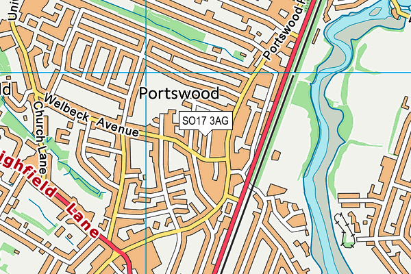 SO17 3AG map - OS VectorMap District (Ordnance Survey)