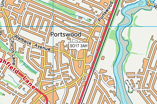 SO17 3AH map - OS VectorMap District (Ordnance Survey)