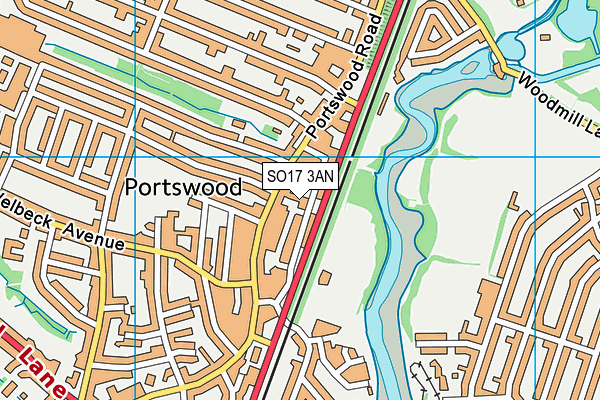 SO17 3AN map - OS VectorMap District (Ordnance Survey)