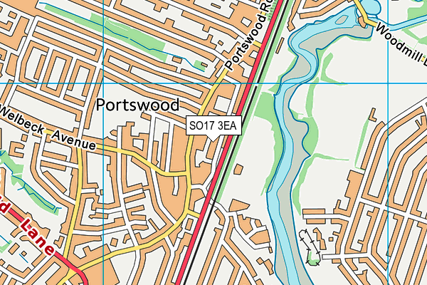 SO17 3EA map - OS VectorMap District (Ordnance Survey)