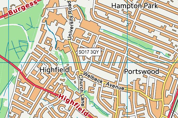 SO17 3QY map - OS VectorMap District (Ordnance Survey)