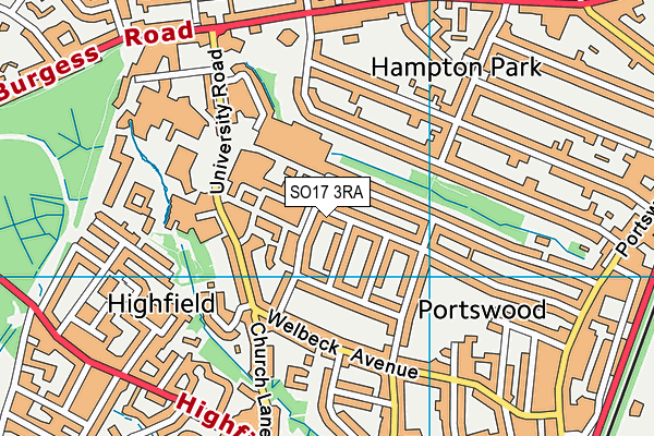 SO17 3RA map - OS VectorMap District (Ordnance Survey)