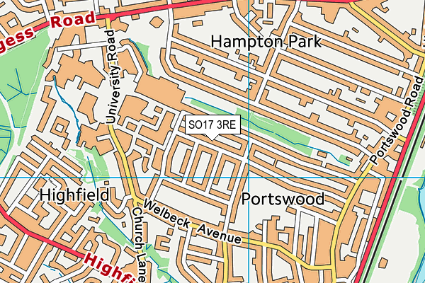 SO17 3RE map - OS VectorMap District (Ordnance Survey)