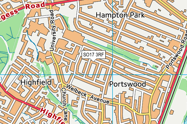 SO17 3RF map - OS VectorMap District (Ordnance Survey)