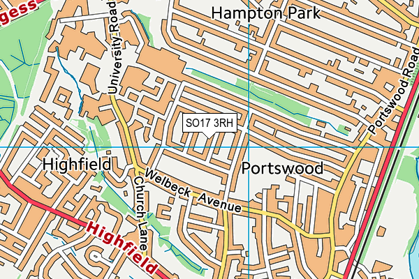 SO17 3RH map - OS VectorMap District (Ordnance Survey)