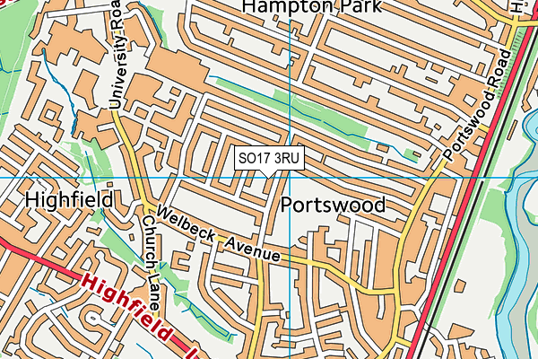 SO17 3RU map - OS VectorMap District (Ordnance Survey)