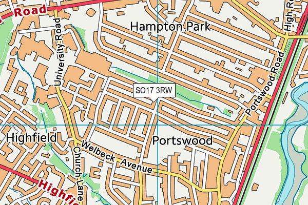 SO17 3RW map - OS VectorMap District (Ordnance Survey)