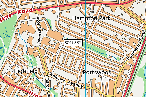 SO17 3RY map - OS VectorMap District (Ordnance Survey)