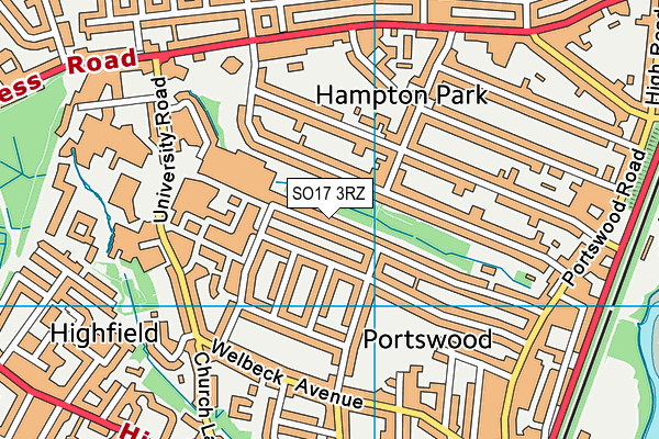 SO17 3RZ map - OS VectorMap District (Ordnance Survey)