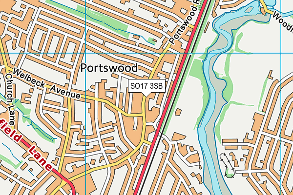 SO17 3SB map - OS VectorMap District (Ordnance Survey)