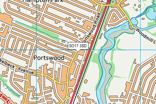 SO17 3SD map - OS VectorMap District (Ordnance Survey)