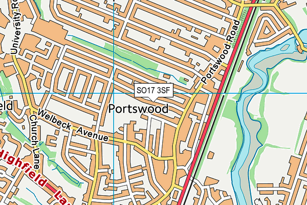 SO17 3SF map - OS VectorMap District (Ordnance Survey)