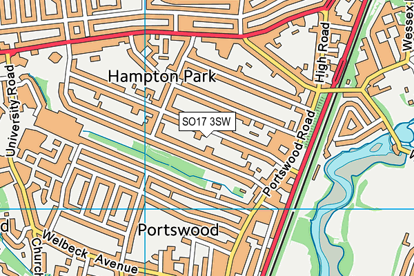 SO17 3SW map - OS VectorMap District (Ordnance Survey)