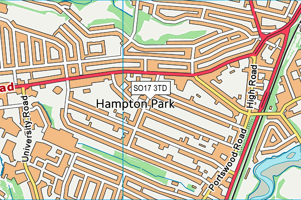 SO17 3TD map - OS VectorMap District (Ordnance Survey)