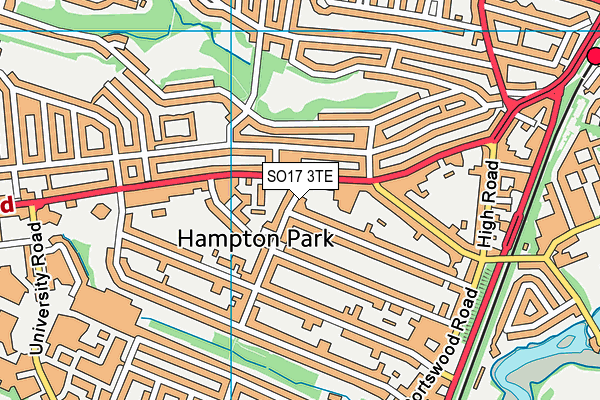 SO17 3TE map - OS VectorMap District (Ordnance Survey)