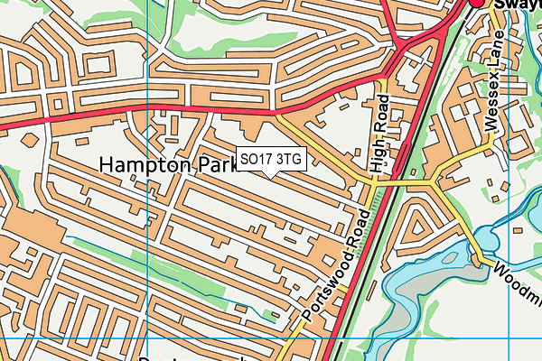 SO17 3TG map - OS VectorMap District (Ordnance Survey)