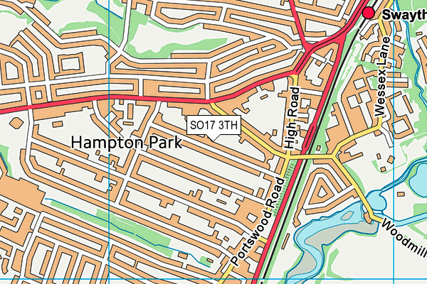 SO17 3TH map - OS VectorMap District (Ordnance Survey)