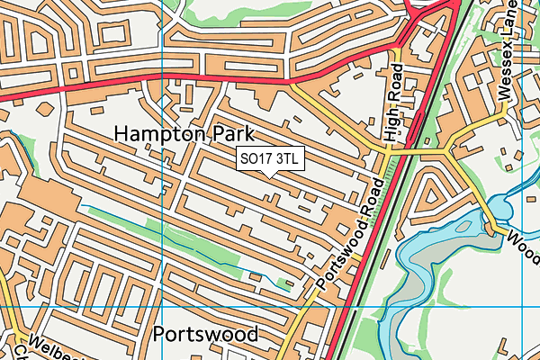 SO17 3TL map - OS VectorMap District (Ordnance Survey)
