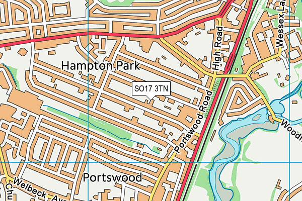 SO17 3TN map - OS VectorMap District (Ordnance Survey)