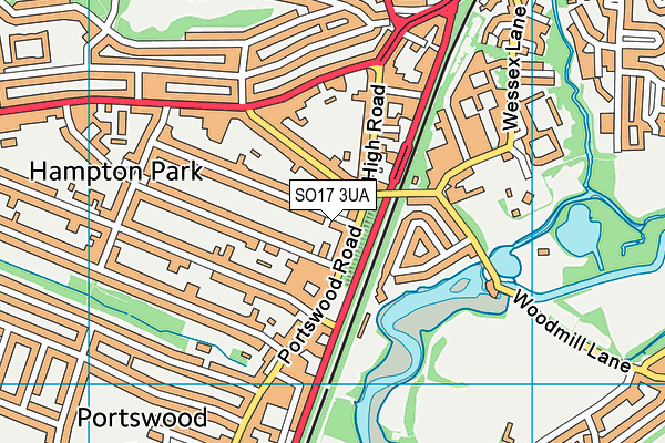 SO17 3UA map - OS VectorMap District (Ordnance Survey)