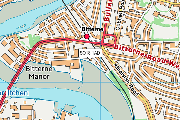 SO18 1AD map - OS VectorMap District (Ordnance Survey)